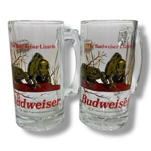 Vintage 1998 Budweiser Frogs Beer Mug Glass Stein Bud Weis Er Collectible 12 oz